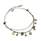 Bracelet de cheville incrusté de cristaux avec franges de diamants