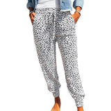 Pantalon décontracté ample à imprimé léopard pour femme