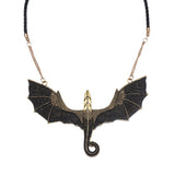 Collier Dragon Volant Ailé Noir