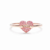 Bague Coeur d'Amour avec Zircone Rose