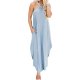 robe longue avec décolleté licou