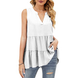 T-shirt ample sans manches col V imprimé