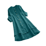 Chemise En Coton Et Lin Á Boutons Unis