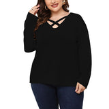 Haut Croisé à Manches Longues De Grande Taille