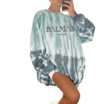 Sweat-shirt à imprimé tie-dye pour femme