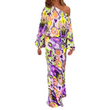 Ensemble de Robes Asymétriques au Motif Abstrait