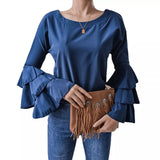 Chemise en mousseline à manches évasées