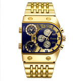 Montre à Quartz Multi-fuseaux Horaires pour Homme à Grand Cadran