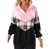 Pull Rose Pâle avec Col et Fermeture Éclair