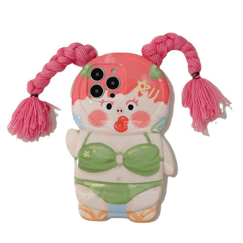 Étui de téléphone drôle de maillot de bain de tresse