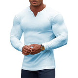 Chemise pour Homme à Col en V de Couleur Unie