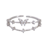 Bague de papillon en zircon