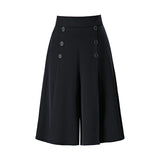 Pantalon à Jambe Large Drapé De Glace à Taille Haute