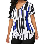 T-shirt à Manches Courtes Imprimé à Col en V de Grande Taille