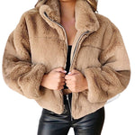 Veste en fausse fourrure en fourrure de lapin