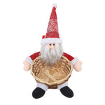 Figurine mignonne pour personnes âgées, panier à bonbons, pomme, ornement en bambou