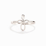Bague enveloppante croix micro pavée