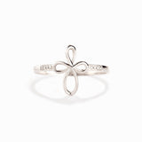 Bague enveloppante croix micro pavée