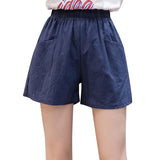 Short décontracté taille haute pour femme