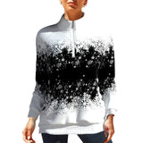 Pull avec Imprimé Flocon de Neige et Fermeture Éclair