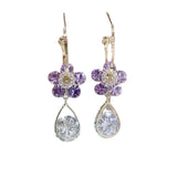 Boucles d’Oreilles en Cristal de Fleur de Mode