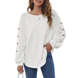 T-shirt ample à boucle de lanterne de loisir à col rond