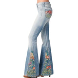 Pantalon large à imprimé floral ombré à la mode