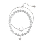 Bracelet Etoile Lune Blanche femme