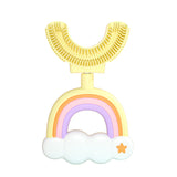 Brosse à dents arc-en-ciel souple en forme de U