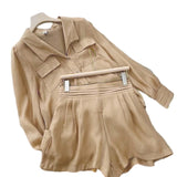 T-shirt et short boutonnés oversize deux pièces pour femme