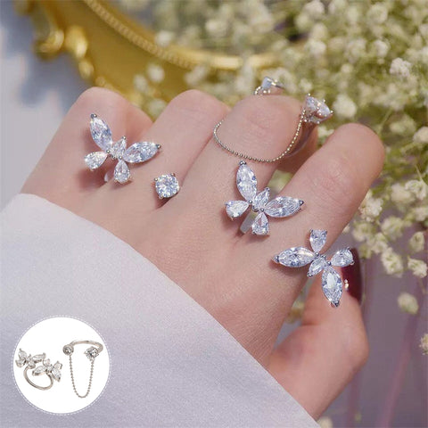 bague papillon tridimensionnelle