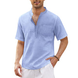 T-shirt De Plage Á Manches Courtes Avec Poche Hippie Pour Homme