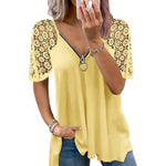 T-shirt zippé en dentelle élégante