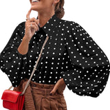 Chemise En Mousseline Á Pois Et Revers