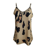 Débardeur col V imprimé léopard