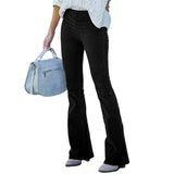 Pantalon en velours côtelé avec taille élastiquée