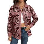 Veste en Velours Côtelé à Imprimé Léopard