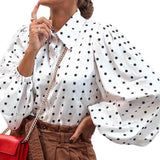 Chemise En Mousseline Á Pois Et Revers