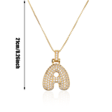 Collier pendentif en cristal alphabet glacé