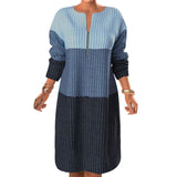 Robe Bloc de Couleur Avec Fermeture Éclair