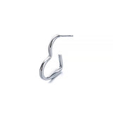 Boucles D'oreilles Tiges Demi Coeur Rond