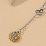 Collier de zircon en cristal de tournesol simple et mignon