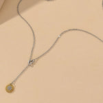Collier de zircon en cristal de tournesol simple et mignon