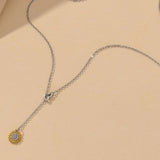 Collier de zircon en cristal de tournesol simple et mignon