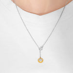 Collier de zircon en cristal de tournesol simple et mignon