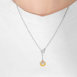 Collier de zircon en cristal de tournesol simple et mignon