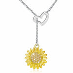 Collier de zircon en cristal de tournesol simple et mignon
