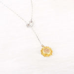 Collier de zircon en cristal de tournesol simple et mignon