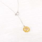 Collier de zircon en cristal de tournesol simple et mignon