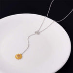 Collier de zircon en cristal de tournesol simple et mignon